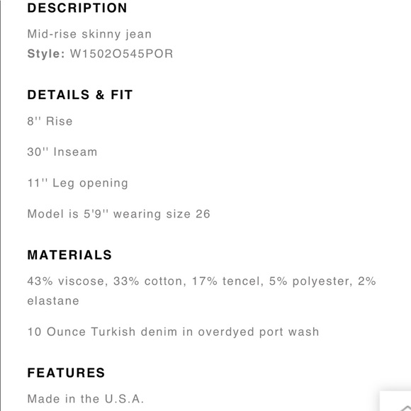 Rag & Bone Burgundy Skinny Jeans in Port Wash - Picture 7 of 8